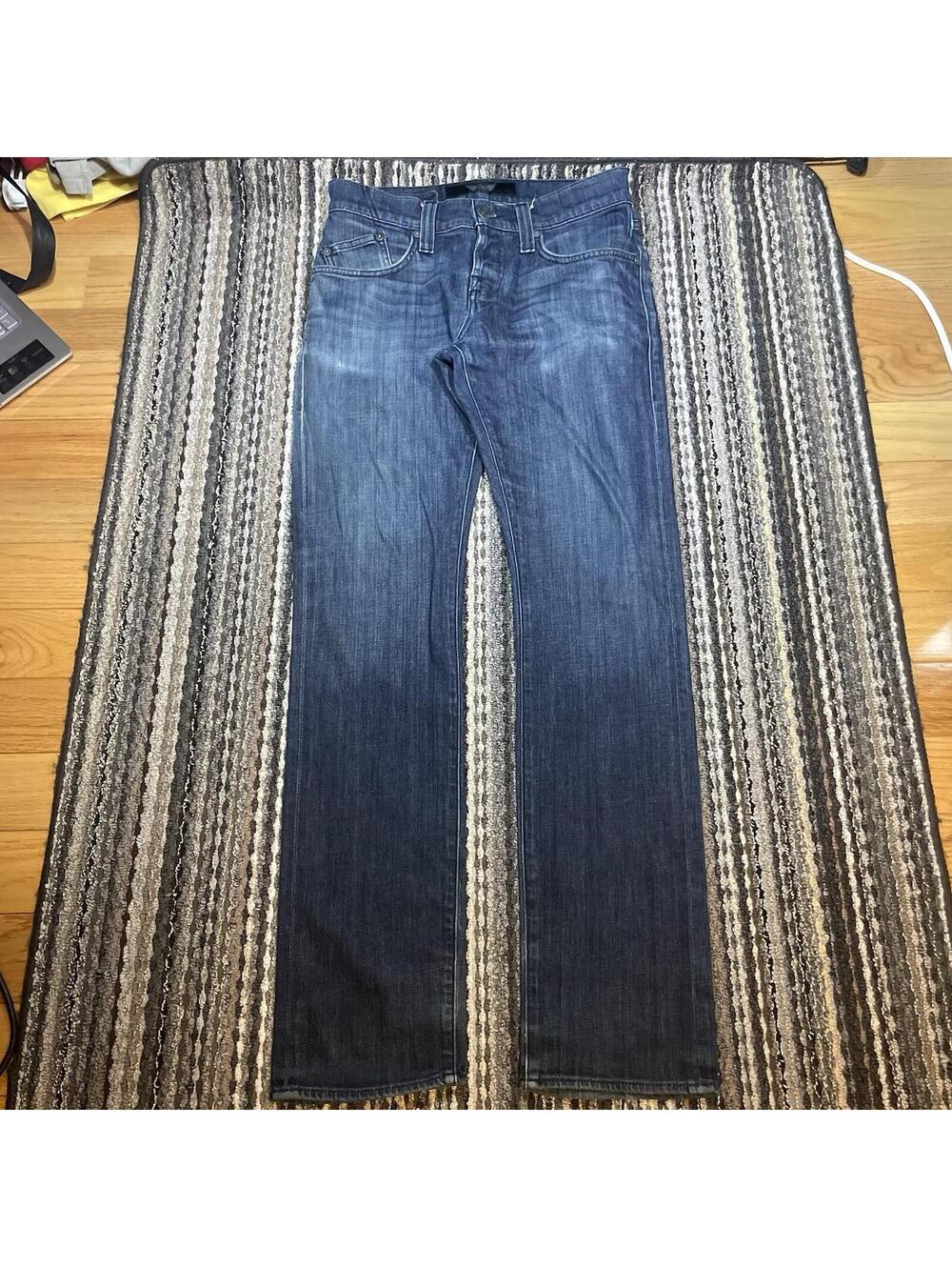 Rock & Republic Jeans Embroidered Mid Rise Bootcut Dark Wash Blue Measure 32x32